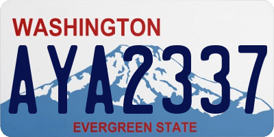 WA license plate AYA2337