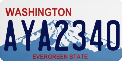 WA license plate AYA2340