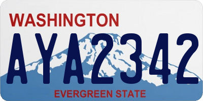 WA license plate AYA2342