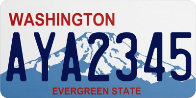 WA license plate AYA2345