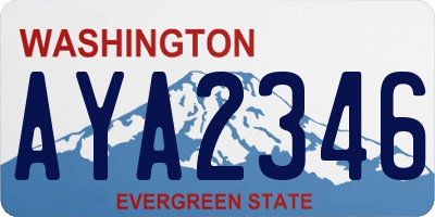 WA license plate AYA2346