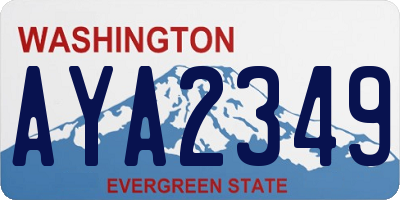 WA license plate AYA2349