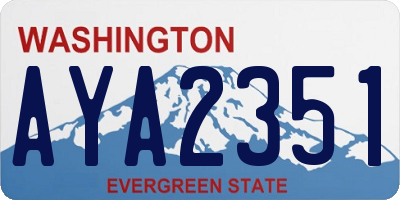 WA license plate AYA2351