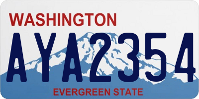 WA license plate AYA2354