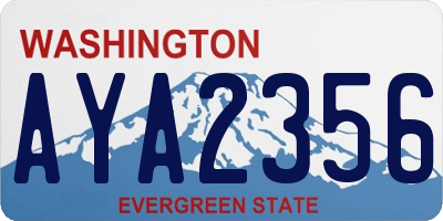 WA license plate AYA2356