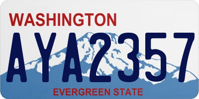 WA license plate AYA2357