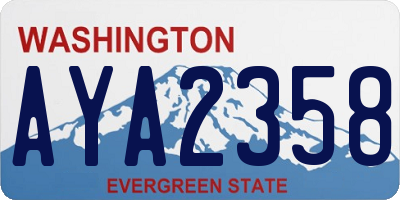 WA license plate AYA2358