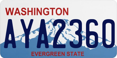 WA license plate AYA2360