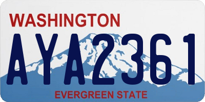 WA license plate AYA2361