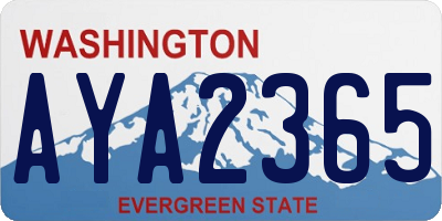 WA license plate AYA2365