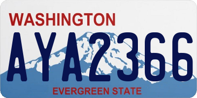 WA license plate AYA2366