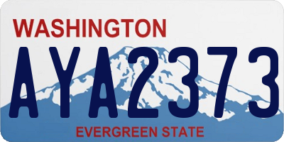 WA license plate AYA2373