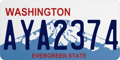 WA license plate AYA2374