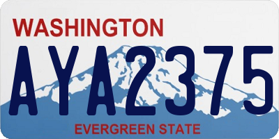 WA license plate AYA2375