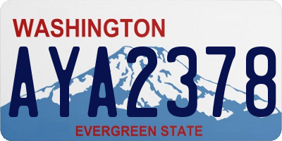 WA license plate AYA2378