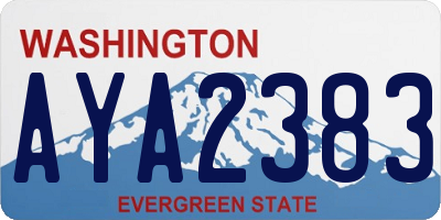 WA license plate AYA2383