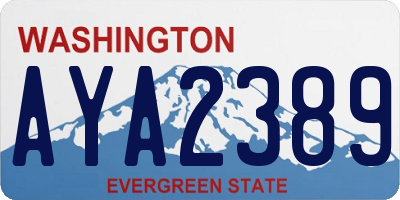 WA license plate AYA2389