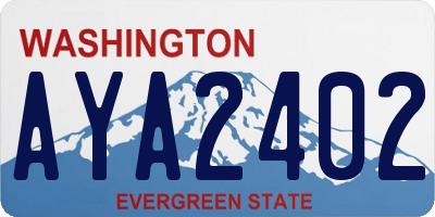 WA license plate AYA2402