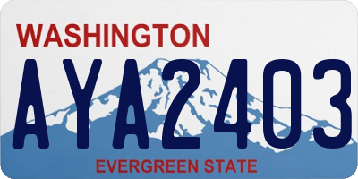 WA license plate AYA2403
