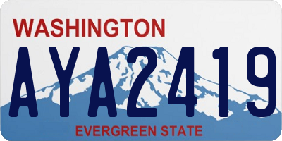 WA license plate AYA2419