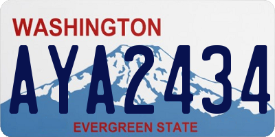 WA license plate AYA2434