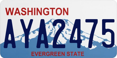 WA license plate AYA2475