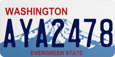 WA license plate AYA2478