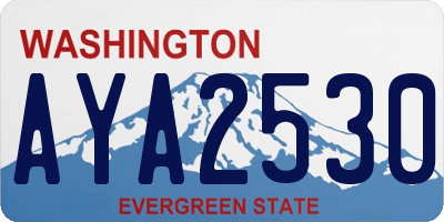 WA license plate AYA2530