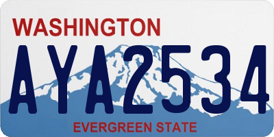 WA license plate AYA2534
