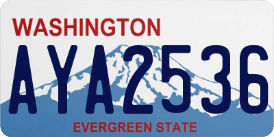 WA license plate AYA2536