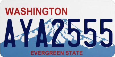 WA license plate AYA2555