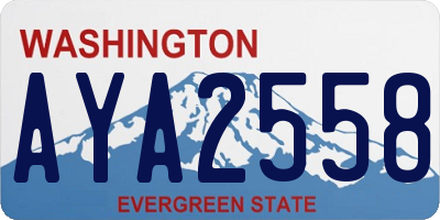 WA license plate AYA2558