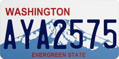 WA license plate AYA2575