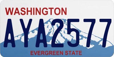 WA license plate AYA2577