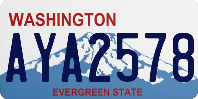 WA license plate AYA2578