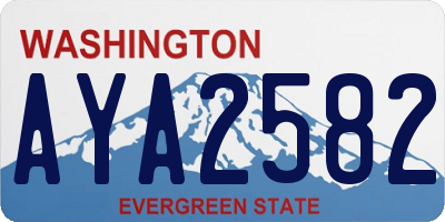 WA license plate AYA2582