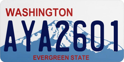 WA license plate AYA2601