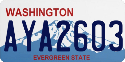 WA license plate AYA2603