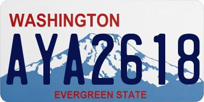 WA license plate AYA2618