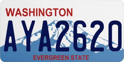 WA license plate AYA2620