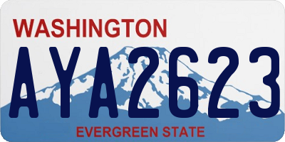WA license plate AYA2623
