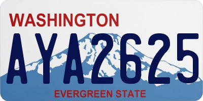 WA license plate AYA2625