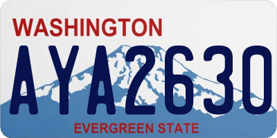 WA license plate AYA2630