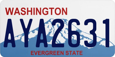 WA license plate AYA2631