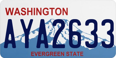WA license plate AYA2633