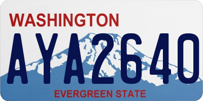 WA license plate AYA2640