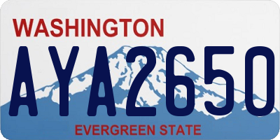 WA license plate AYA2650