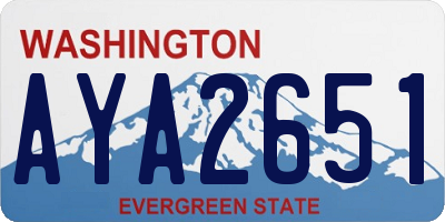 WA license plate AYA2651