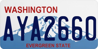 WA license plate AYA2660