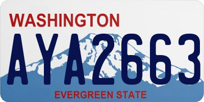 WA license plate AYA2663